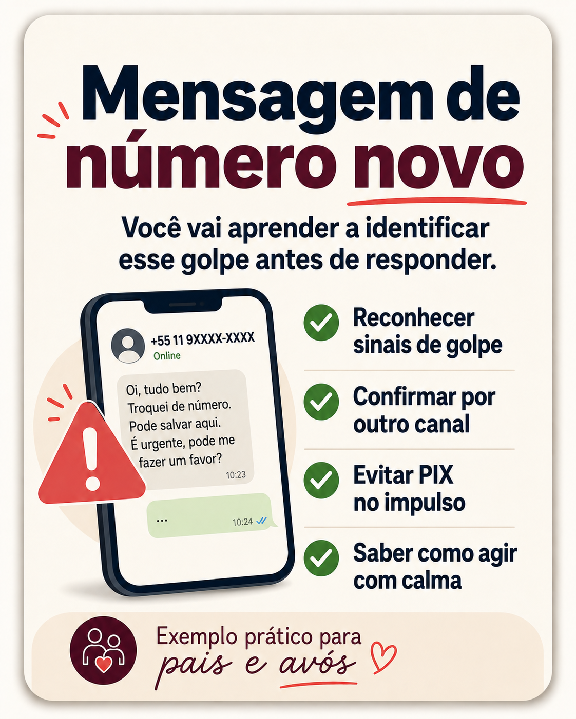 Mensagem de número novo