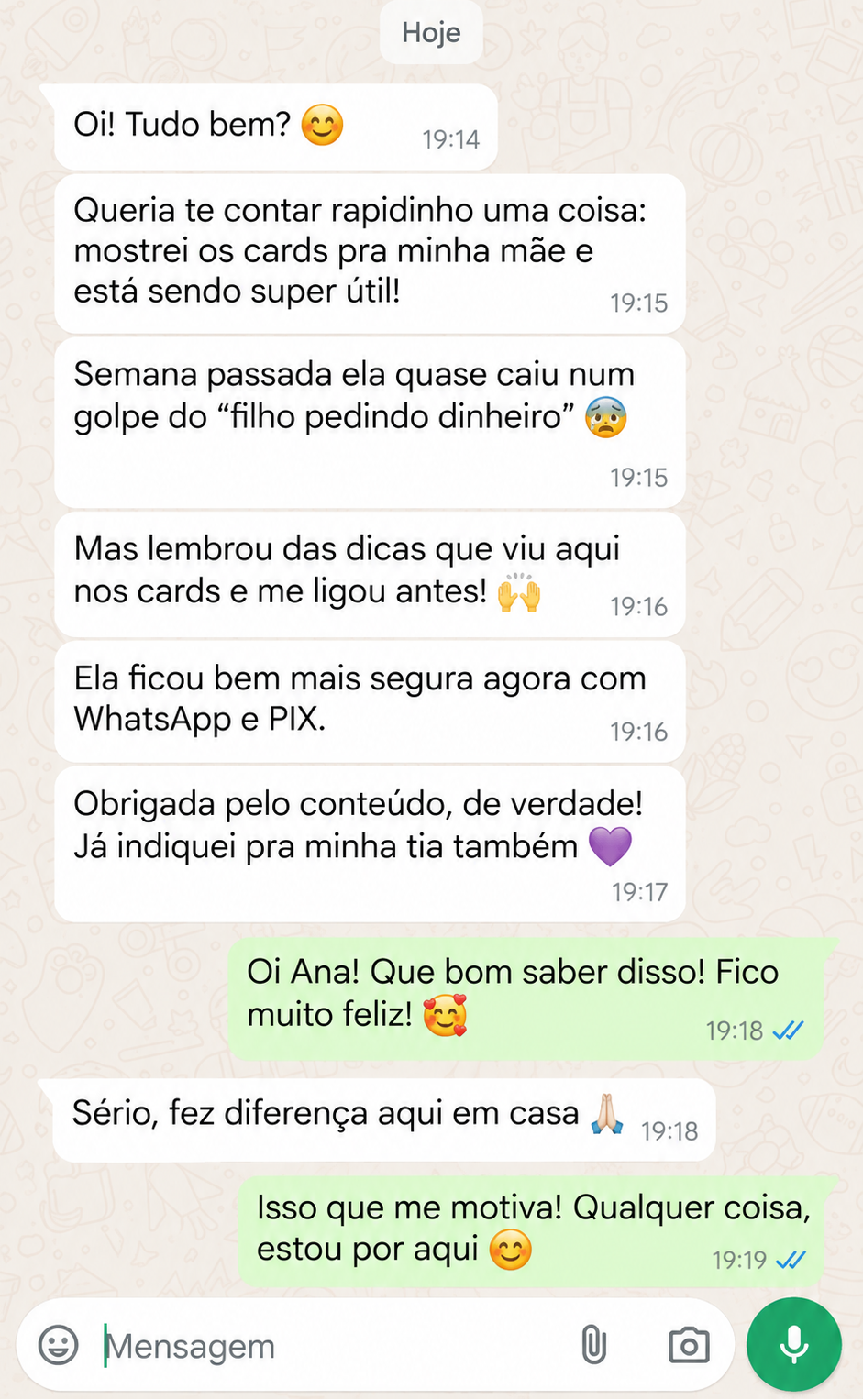 Prova social de cliente