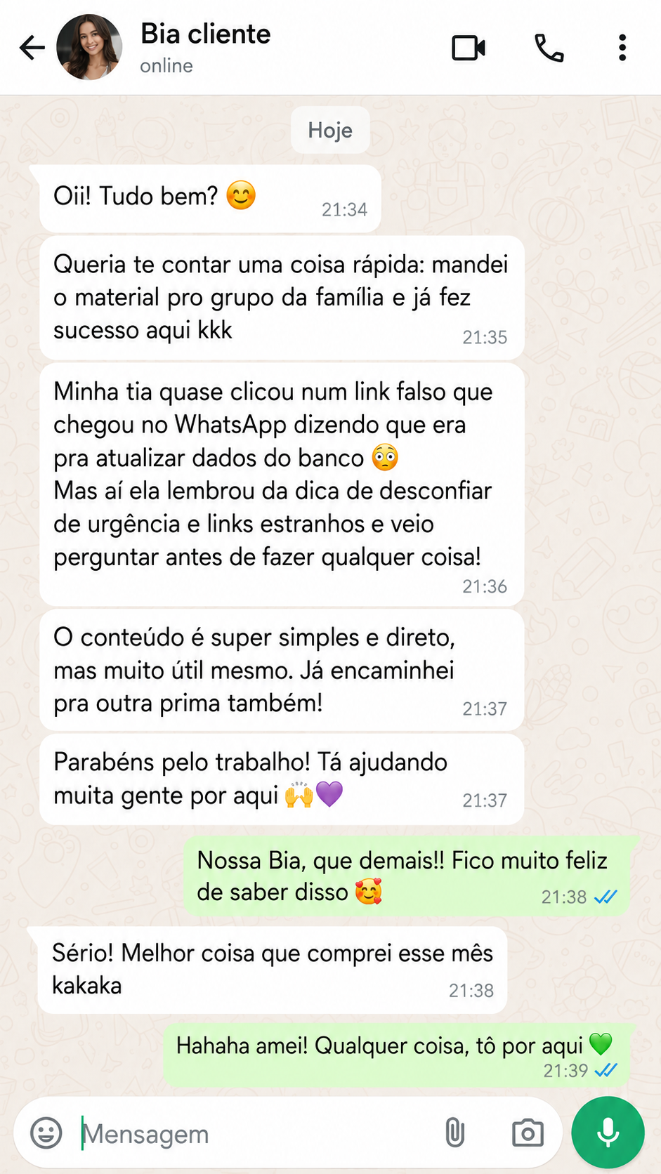 Prova social de cliente